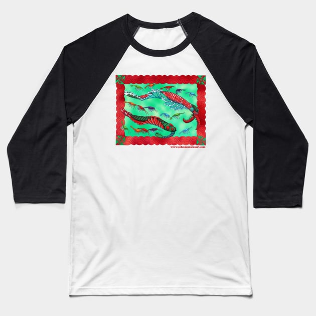 Anomalocaris Christmas Baseball T-Shirt by NocturnalSea